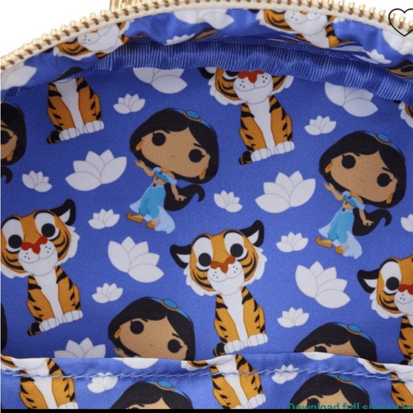 Loungefly Disney Diamond Jasmine Aladdin Backpack Bag Purse & Funko Pop NWT main image 5